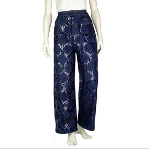 Diesel Black Gold Sequin High-Rise Wide Leg Jeans w/ Tags, Blue, Size: 31